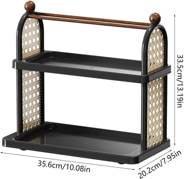 3-Tier Storage Organizer for Coffee Pods, Spice Rack Holder for Kitchen Counter with Drawer