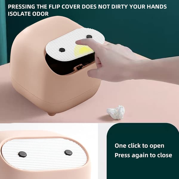 Small (Pink) Ninja Press Design Wastebasket with Lid for Office