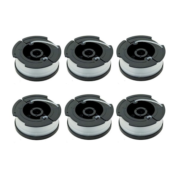 6-pakning trådspoler for Black & Decker gresstrimmer Svart Black 263