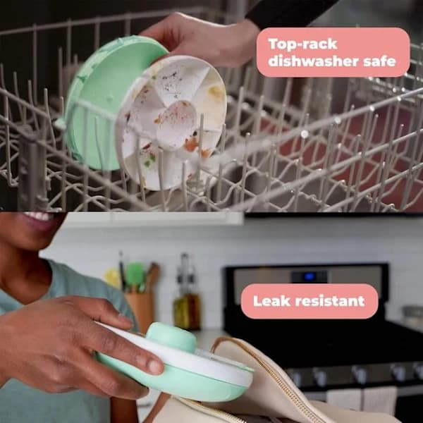 Rotating Snack Storage Box 360 Degrees BPA-Free PP Reusable Snack Container With Shoulder Strap And Fork For Travel Picnic