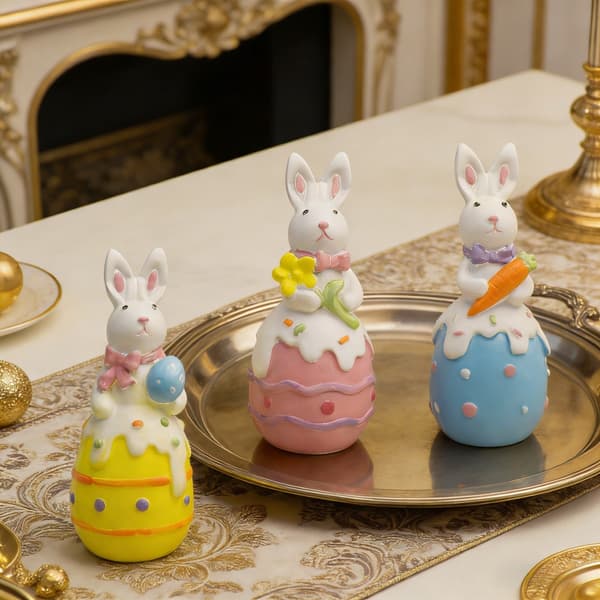 3 stk påskeharefigurer - Fargerik vårdekorasjon 3pcs Easter Egg Bunny 3pcs Easter Egg Bunny
