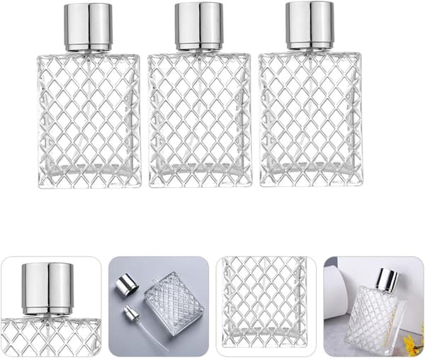 3 st 100 ml påfyllningsbara parfymsprayflaskor Glasbehållare Bärbar Resedoftspray för personlig vård