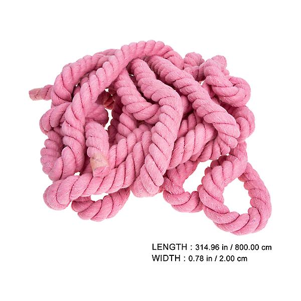 Træktov til Udendørs Trækspil - Bærbar Twisted Bomuldstov - Sjov Træktov - Pink 800x2cm
