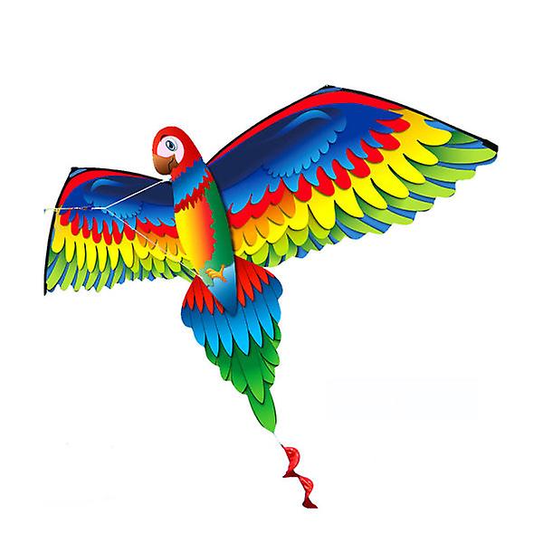 1 sett Animal Parrot Kite Long Tail Kite Barn utendørs drage med tauFarget 140X78CM Colorful 140X78CM