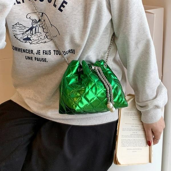 Mote Tote Bag Bucket Bag - Avslappet Håndveske for Kvinner - (Grønn 1 stk)
