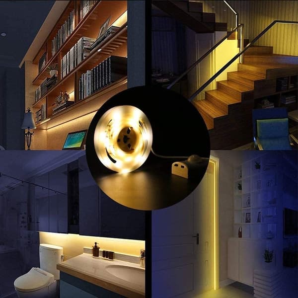 Rechargeable Wardrobe, Alarm Clock Night Light LED Strip Light, Motion