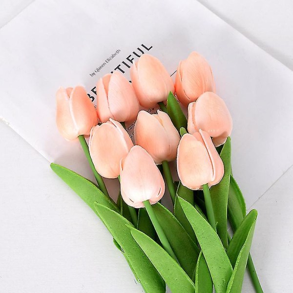 10 stk Kunstige Blomster Kunstige Tulipan Latex Materiale Ekte Følelse For Bryllup Rom Hjem Hotell Fest Dekorasjon Og DIY Dekor10stk 10pcs 18