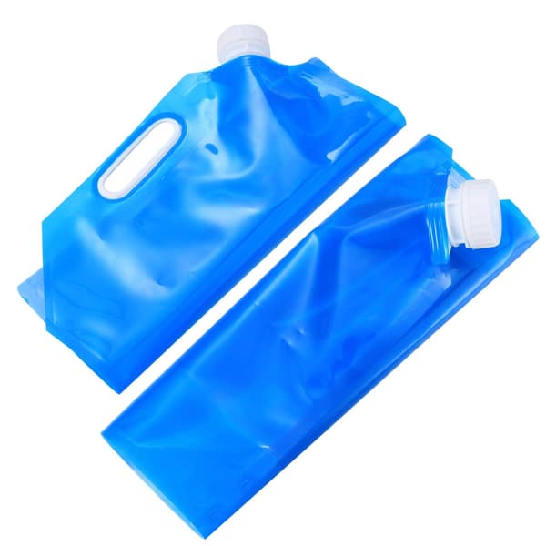 Sæt med 4 foldbare 5L vandflasker til biler, perfekt til sport og camping (blå)