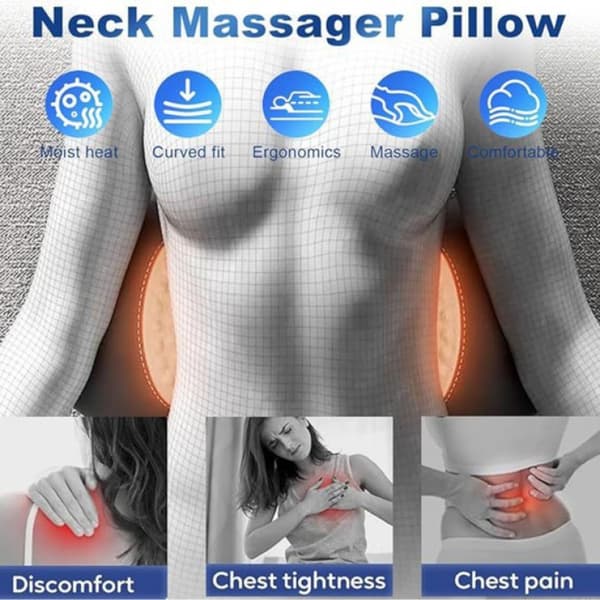 3-in-1 Back Therapy, Back Massage, Sciatica Massage with Traction Lift, Stretcher Portable Deep Tissue Vibration for Neck Shoulder Back (Grey)
