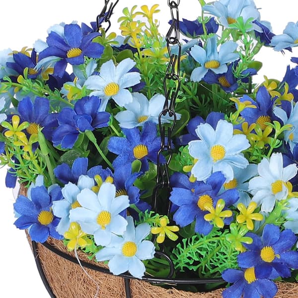 Hanging Basket with Artificial Flowers Creative Design Durable Material Convenient