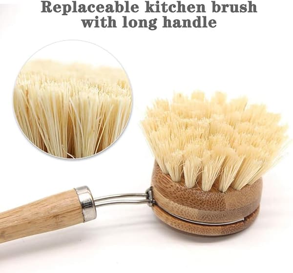 Kitchen Brush, Retro Long Wooden Handle Cleaning Brushes