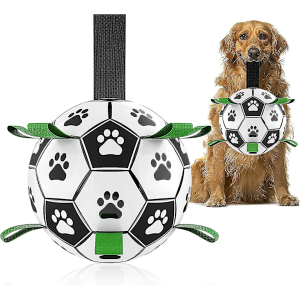 Hundboll Fotboll med Greppflikar, Interaktiva Hundleksaker för Dra-kamp, Valp Födelsedagspresenter, Hunddragleksak, Hundvattenleksak, Hållbara Hundbollar för Hund