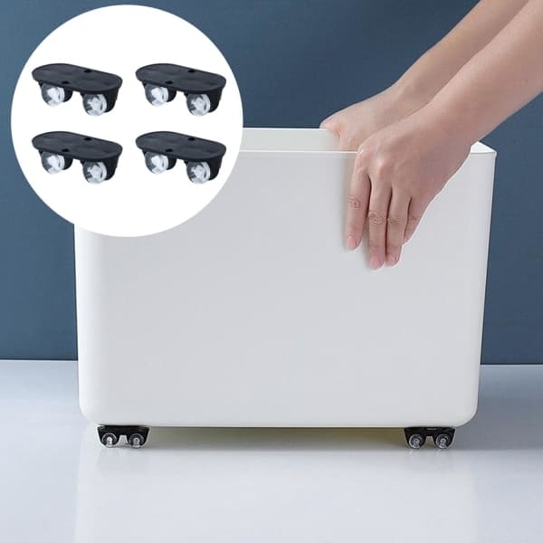 8-pak - Selvhæftende hjul / Møbelhjul - Mini Sort