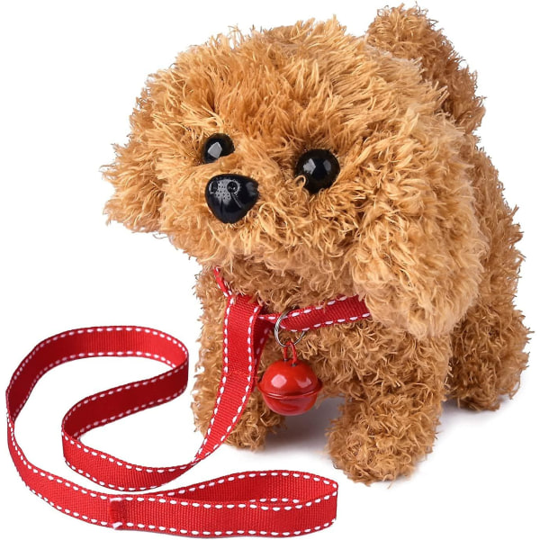Plysch Husky Dog Toy Interactive Electronic Puppy Pet Dog - Promenader, skällande, viftande svans, sträckande husdjur för barn (pudelhund)