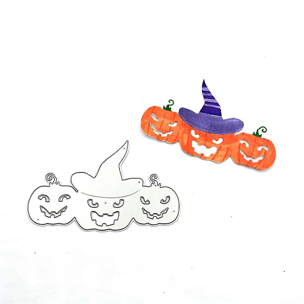 Halloween Græskarhoved DIY Trykt Kulstofstål Prægningsskabelon Papir Kort