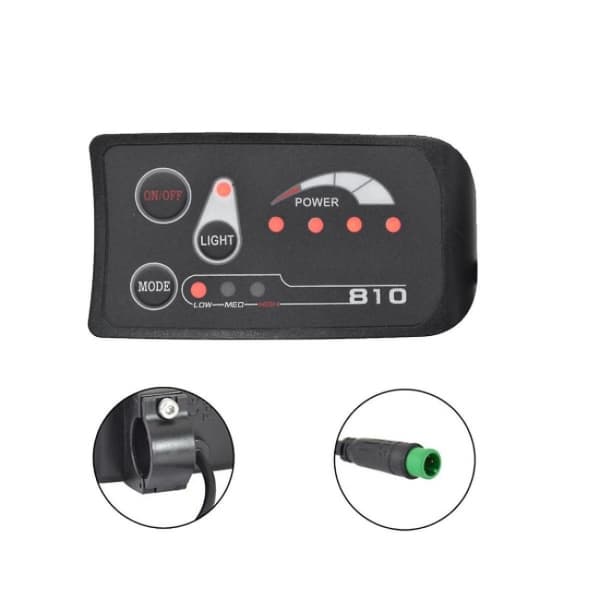 6pin S810 E-cykelmåler LED-display Ip65 36v Uart til elcykel