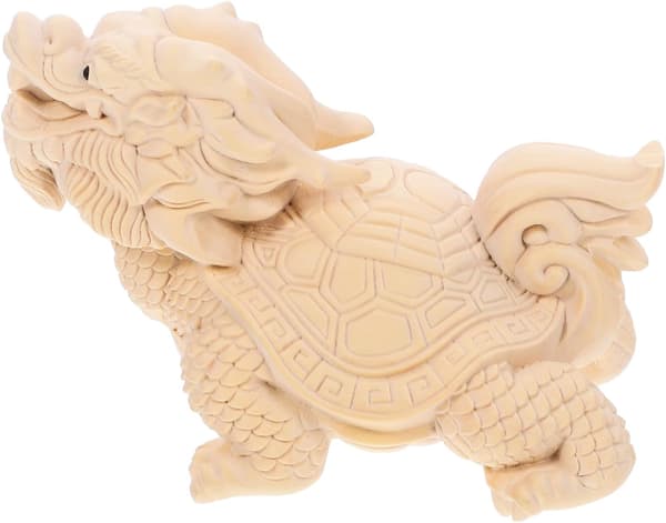 Delicate Dragon Toad Statue Wood Carving Sculpture Ornament Lightweight Synthetic Material