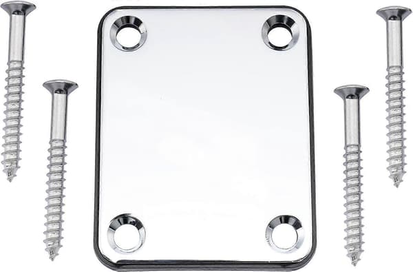 Metallhalsplatta för Fender Stratocaster Telecaster Elgitarr eller Bas, Krom-FM-