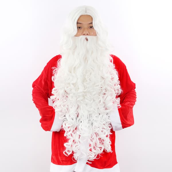 Komplet sæt med julemandsskæg og paryk til jul