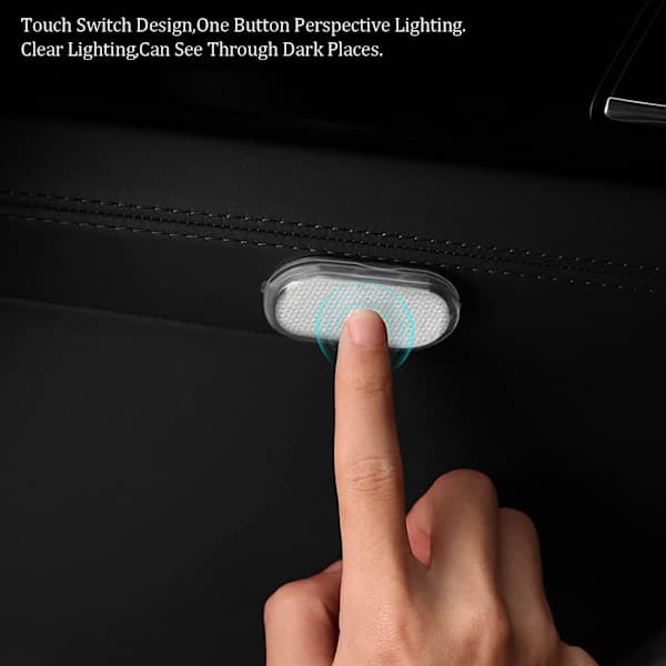 2 STK LED-lys til bilinteriør, 7 farver stemningsbelysning bilinteriør, USB-genopladelig billæselampe, bærbare LED-lys til bil