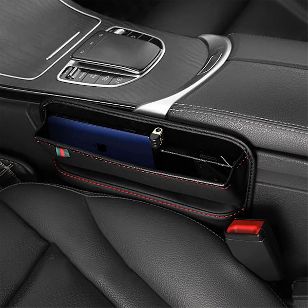 PU Læder Bilklips Slot Slot Center Console Side Mobiltelefonholder Opbevaringsboks Interiør Tilbehør
