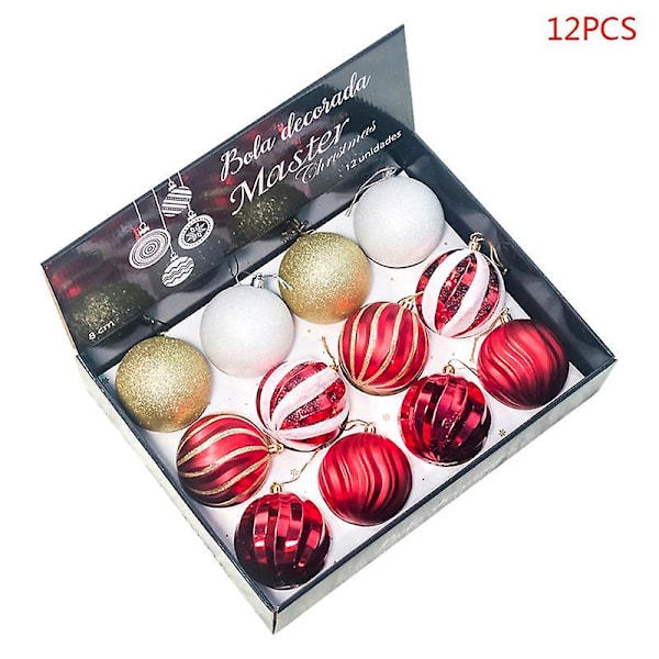 12 st 8 cm julgranskulor Festdekorationer Julgransprydnader Hängande Ornament XmI