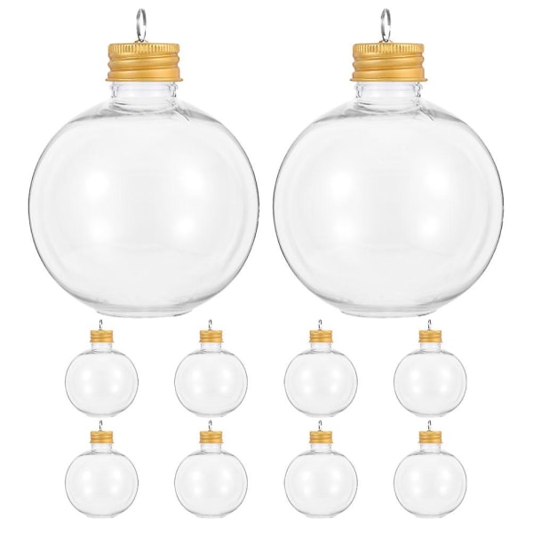 10 st julgransprydnader Fyllbara Ornament Vattenflaska Glödlampor Form Hängande Godis Hållare Gyllene 8,00X6,8