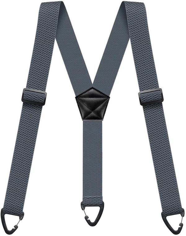 Men's Suspenders - Adjustable Y-Shaped Strap - With Non-Slip Triangular Buckle - 3.8 cm x 12 cm - Carabiner - Elastic Strap