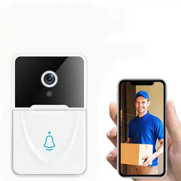 Vit dörrklocka trådlös smart hem säkerhetsmonitor video dörrklocka smart intercom liten storlek smarta video dörrklockor