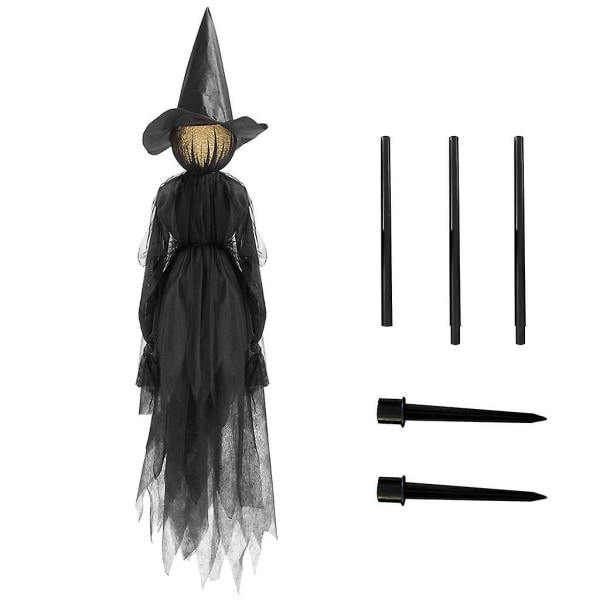 Halloween-dekorasjoner utendørs store lys som holder hender skrikende heks