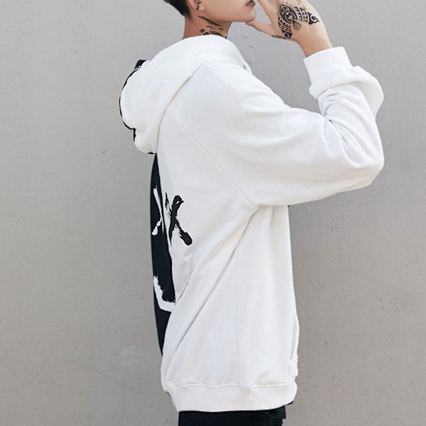 Hettegenser for menn, tenåring, Smiley-trykk, motegenser, jakke, pullover M