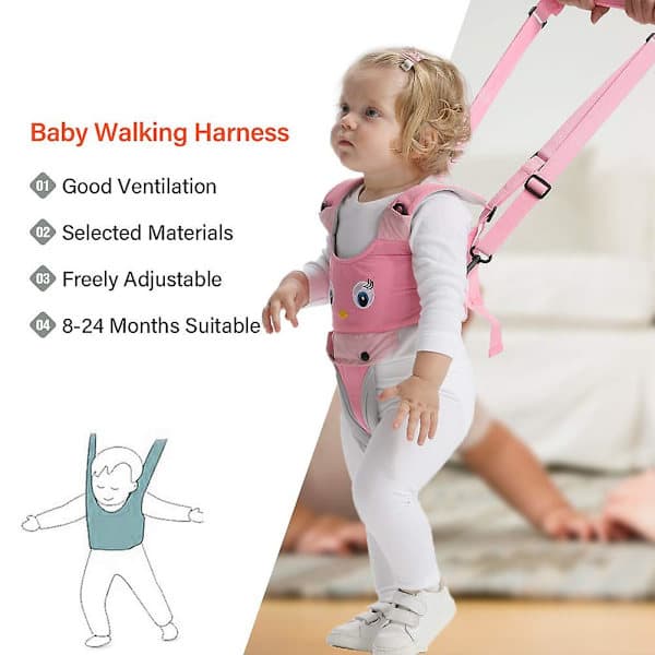 Handheld Baby Walking Harness for Kids, Adjustable Toddler Walking Assistant with Detachable Crotch Strap, Safe Standing & Walking Learning Helper for 8+ Months