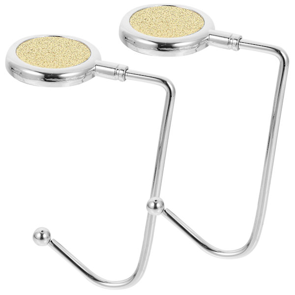 2 st Vikbara Köksbord Student Handväska Hängare Kontorsväska Hängare Bord Handväska Hängare Handväska Förvaring Hållare Guld 10x3.9x0.5cm Golden 10x3.9x0.5cm