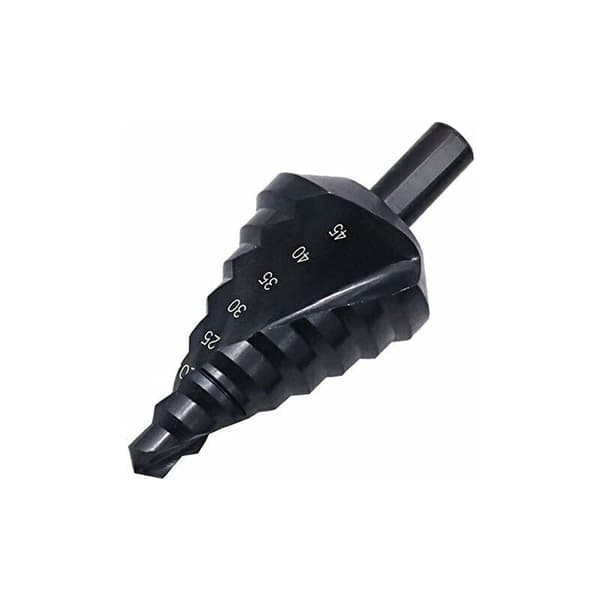 Titanium-coated 10-45mm Step Drill Bit Step Drilling Steel Drilling, 10-45mm Black Titanium-coated Step Drill Bit