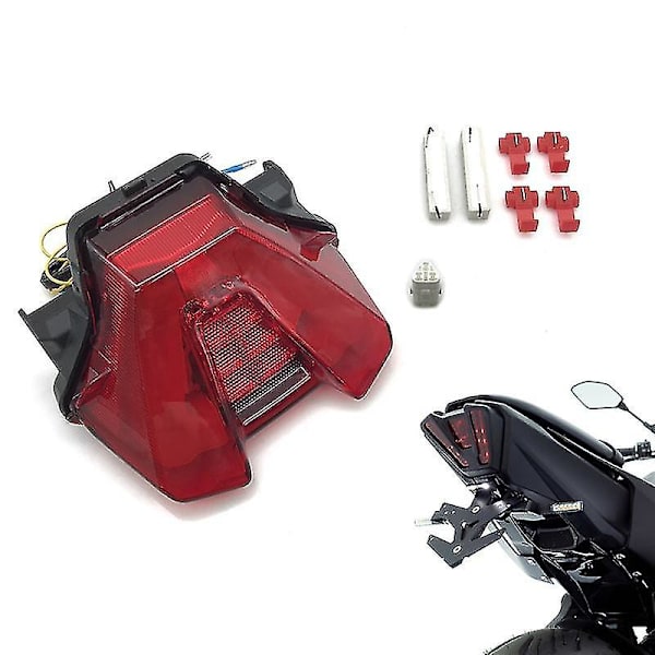 Motorsykkel LED Baklys Brems Bakre Blinklys Indikatorlampe Baklys Kompatibel Med MT-07 2021+ Rød