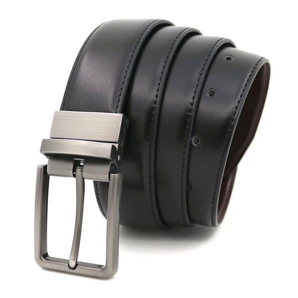 Herrebelte i lær, vendbart, 1,3 tommer bredt, roterende spenne