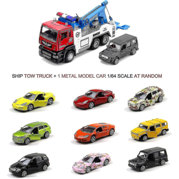 Leketilhenger Pull Back Lekebil Mini Transport Lastebil Leker for gutter og jenter, lys og lyder