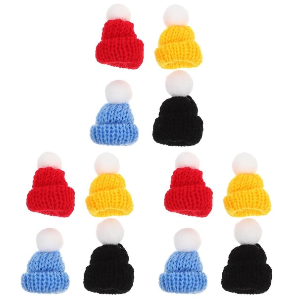 20 Pcs  Mini Knitting Hats Mini House Hat Decors Small Doll Hats Decorative Mini Hats12 pcs5X3.5X1CM