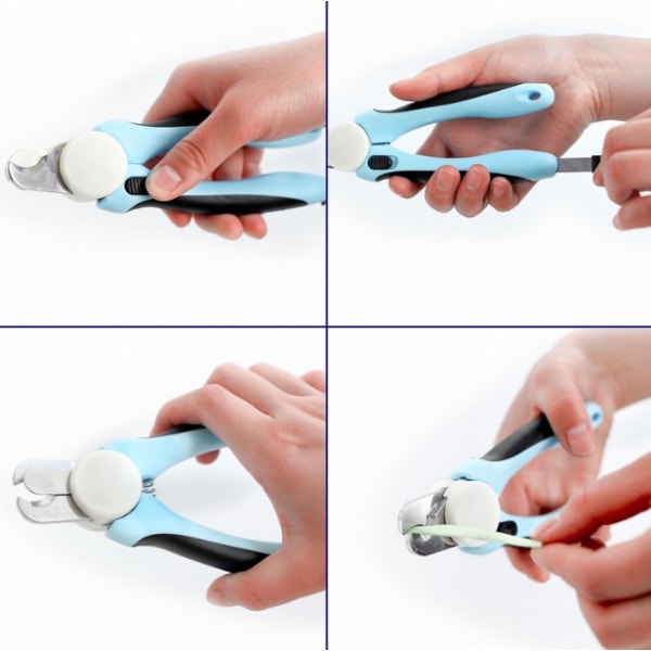 Professionell Klosax för Mellanstora eller Små Hundar och Katter, Rostfritt Stål Trimmerblad Inkluderar 1 Nagelfil, Vinklad