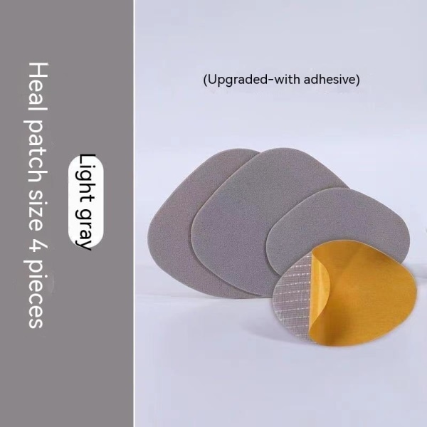 4 stycken självhäftande ljusgrå hälplåster för att reparera kryphål i sportskor light gray/4 pieces of heel stickers