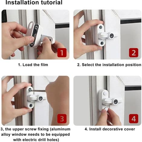 Window Lock, External Aluminum Alloy Lock, Security Latches with Keys and Screws, Security Fastener for Single and Double Wardrobe Windows (White)