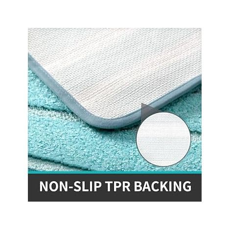 Azure Non-Slip Bathroom Mat 40 x 60 cm, Soft Microfiber Bath Mat, Water Absorbent, Machine Washable, Extra Thick Shower Mat for Bathroom