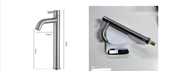 Servantbatteri, høyt servantbatteri for servant eller baderomsvask, vask