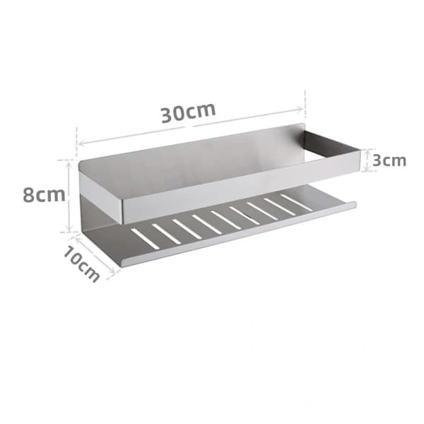 Selvklæbende brusehylde, badeværelseshylde uden boring SUS304 rustfrit stål selvklæbende brusekurv, 30 cm