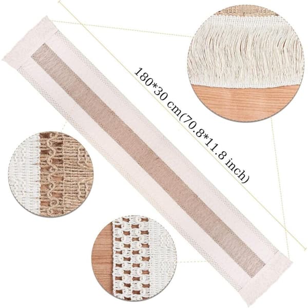 Lace runner, table runner 30x180 cm natural cotton a