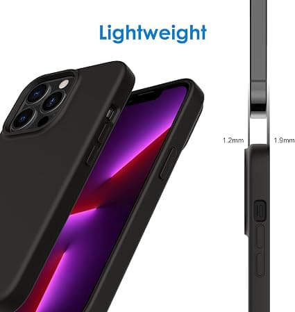 (Noir) Silikondeksel for iPhone 13 Pro 6,1 tommer, P-deksel