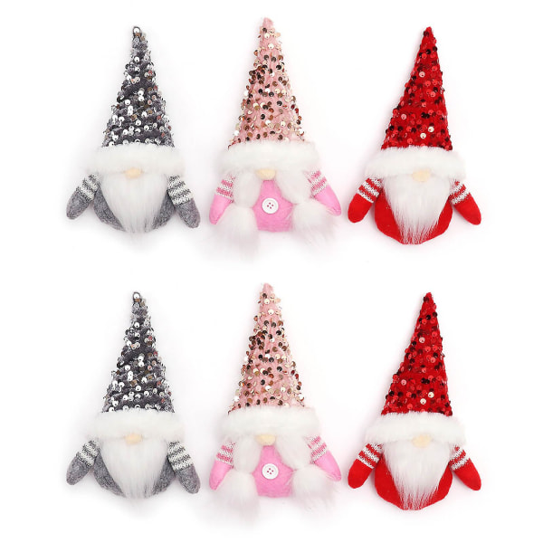 Jule paillethat Gnome1 Sæt Elf Doll Kvinders Mænds Nytårsgave