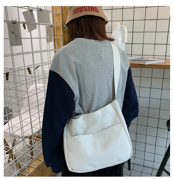 Canvas Taske Mode Messenger Taske Studerende Skuldertaske