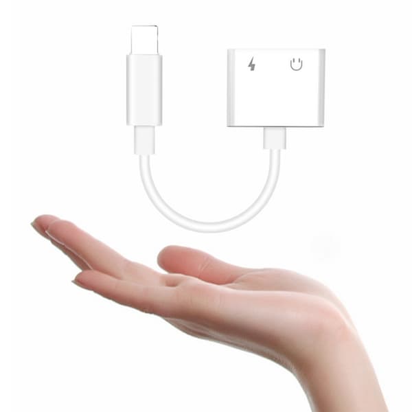 Adapter til Apple iPhone-hovedtelefoner 2-i-1 3,5 mm