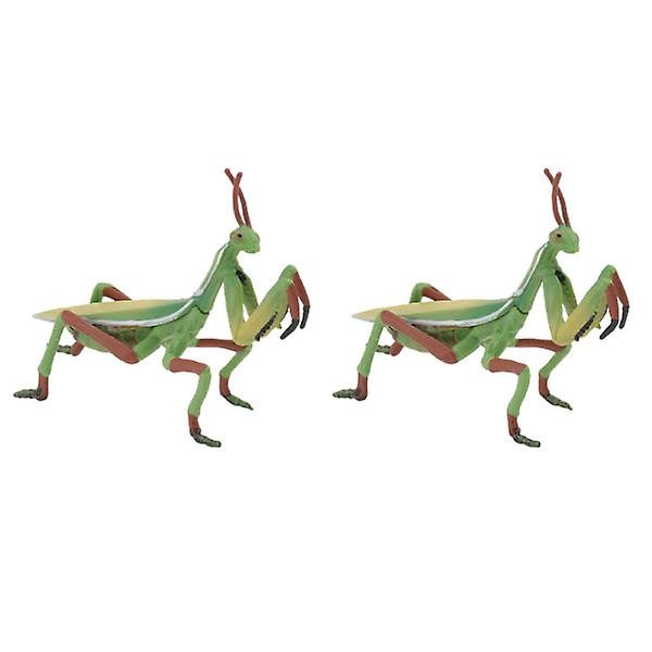 2 stk. Julefigurer til Børn Model Legetøj Julegave Figur Kunstgræs Græshoppe Ornament Grøn 10X8CM